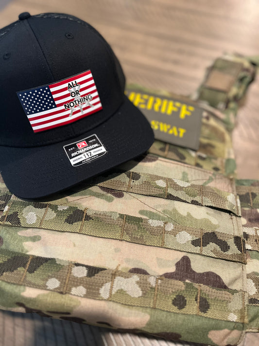 Black Richardson 112 with American Flag Patch